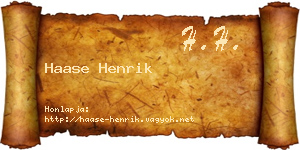 Haase Henrik névjegykártya